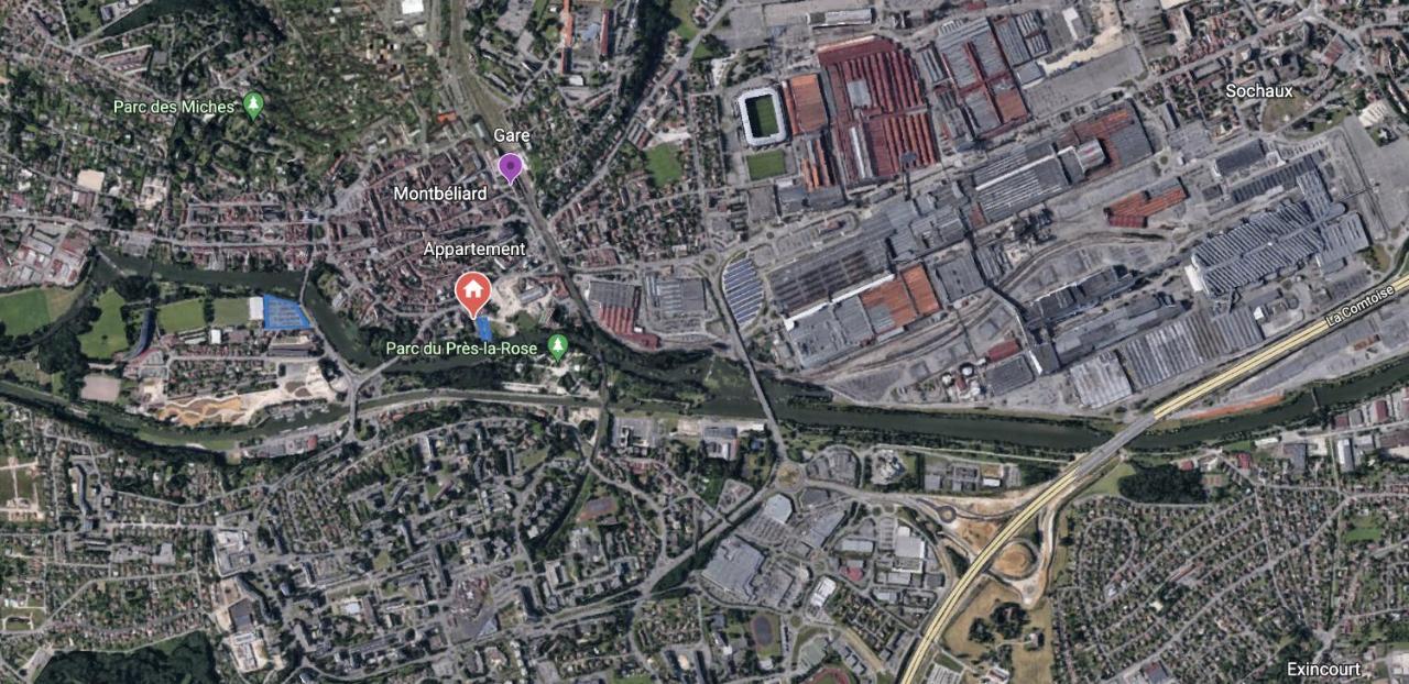 Appartement Avec Terrasse Et Parking Gratuit Accole Montbéliard Exteriör bild